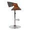 Armen Living Butterfly Adjustable Height Swivel Gray Faux Leather and Walnut Wood Bar Stool with Chrome Base LCBUBAWAGRAY - alternate 3